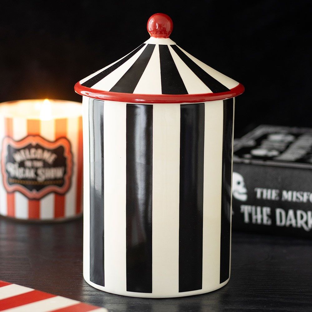 Something Different - Black Striped Circus Tent Vorratsglas - Schwarz/Weiß